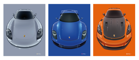 3 POSTCARDS A5 ICONS OF PORSCHE