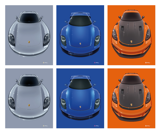 6 POSTCARDS A5 ICONS OF PORSCHE